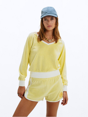 Victoria Terry Towel Shorts - Butter Yellow