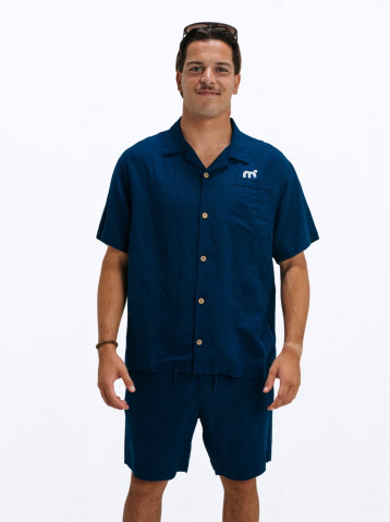 Cruz Linen Shorts - Navy Blue